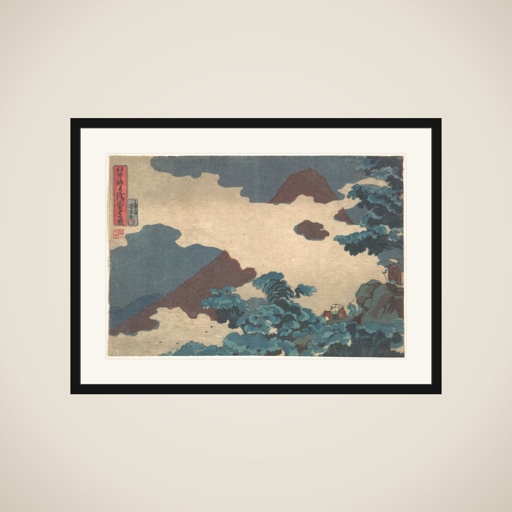 View of Mount Asama from the Usui Pass framed