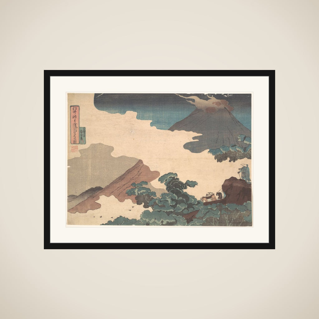 View of Mount Asama from the Usui Pass framed