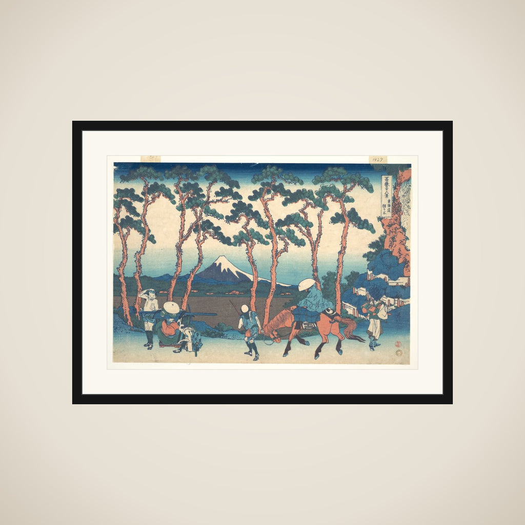 Hodogaya on the Tōkaidō (Tōkaidō Hodogaya), from the series Thirty-six Views of Mount Fuji (Fugaku sanjūrokkei) framed