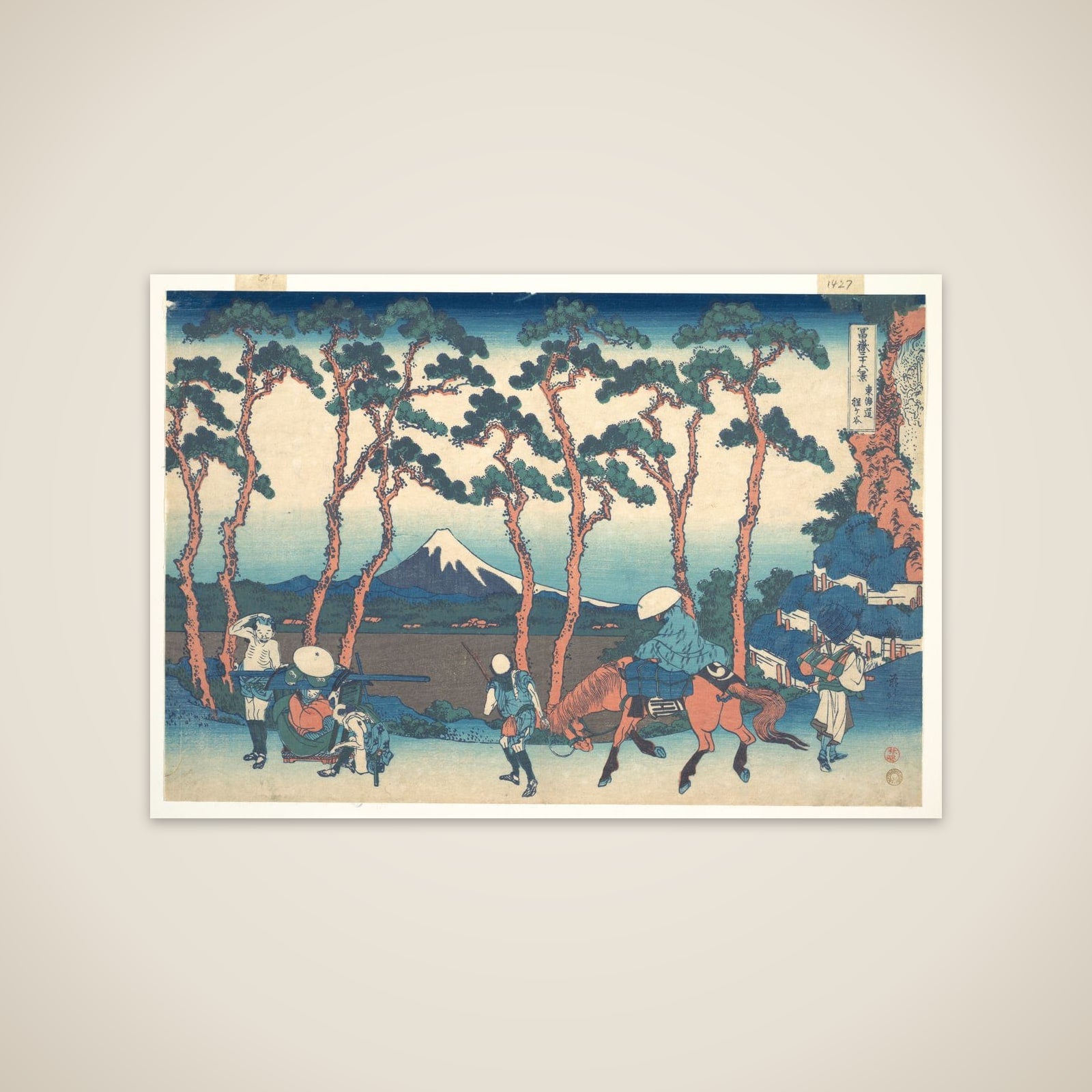 Hodogaya on the Tōkaidō (Tōkaidō Hodogaya), from the series Thirty-six Views of Mount Fuji (Fugaku sanjūrokkei) unframed print