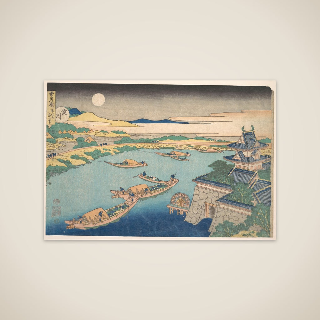 Moonlight on the Yodo River (Yodogawa), from the series Snow, Moon, and Flowers (Setsugekka) unframed print