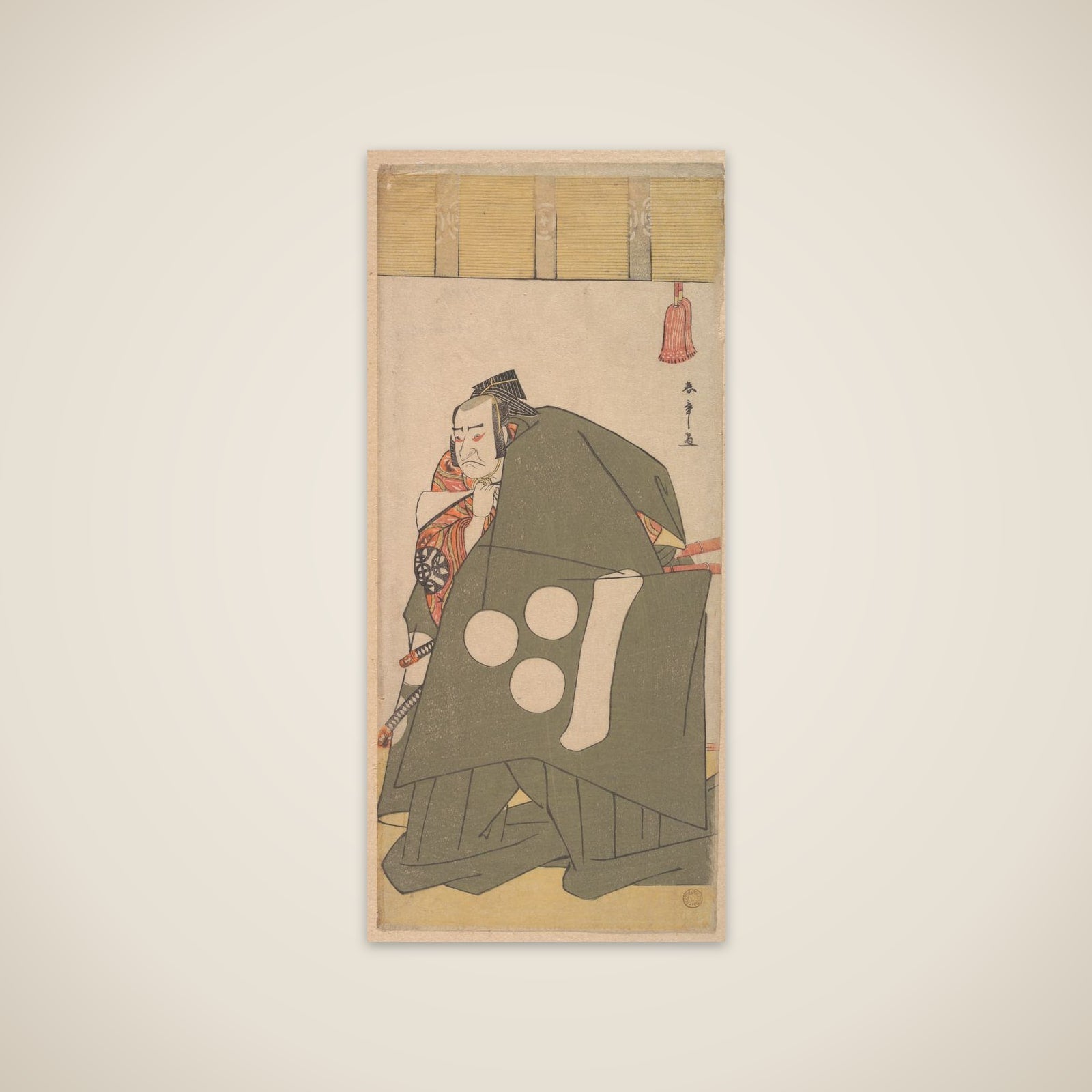 The Actor Nakamura Nakazo in Shibaraku in Dark Green Robes unframed print