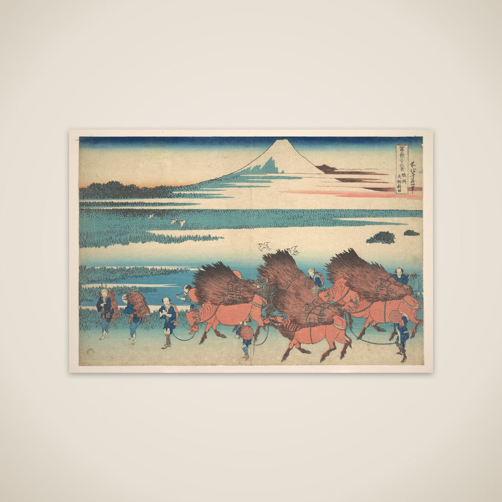 The New Fields at Ōno in Suruga Province (Sunshū Ōno shinden), from the series Thirty-six Views of Mount Fuji (Fugaku sanjūrokkei) unframed print