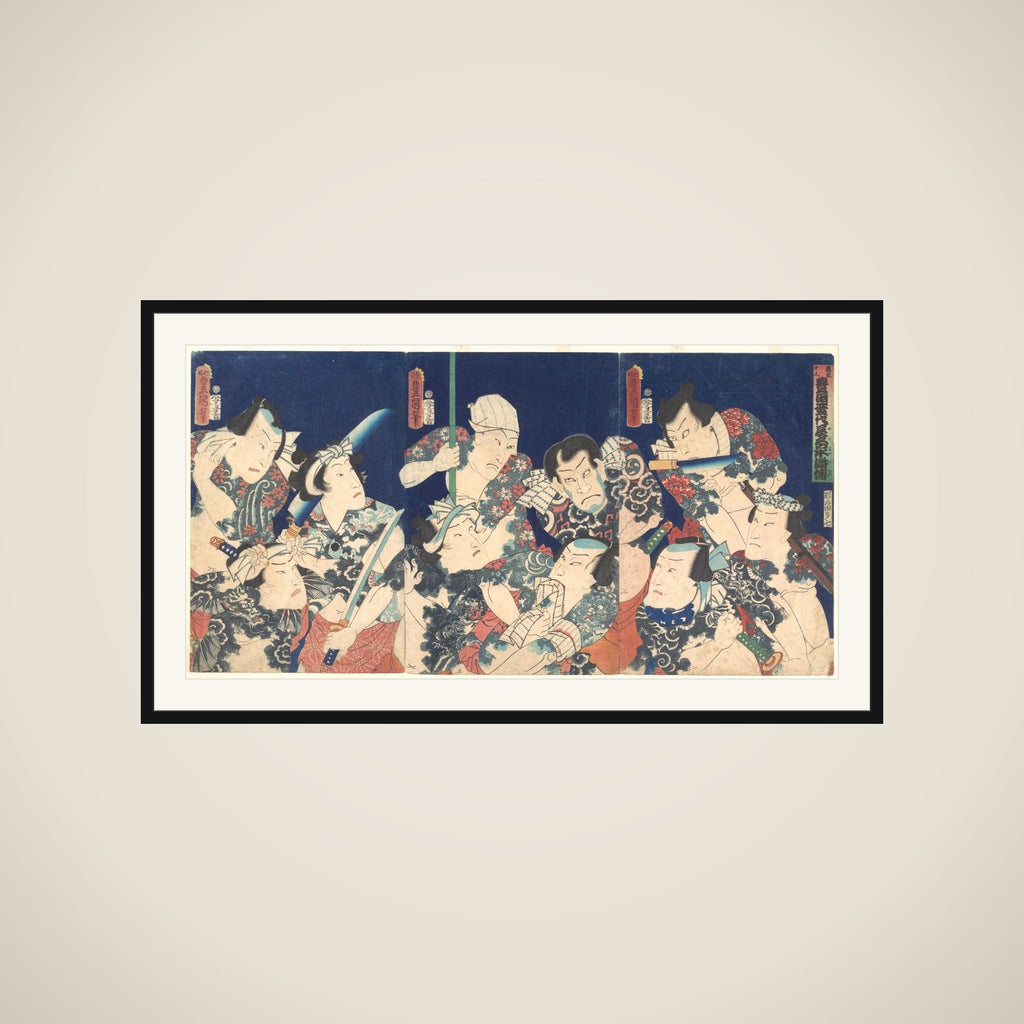 Utagawa's Lifetime Masterpiece, from the Japanese version of the Shuihu Zhuan framed