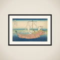 At Sea off Kazusa (Kazusa no kairo), from the series Thirty-six Views of Mount Fuji (Fugaku sanjūrokkei) framed