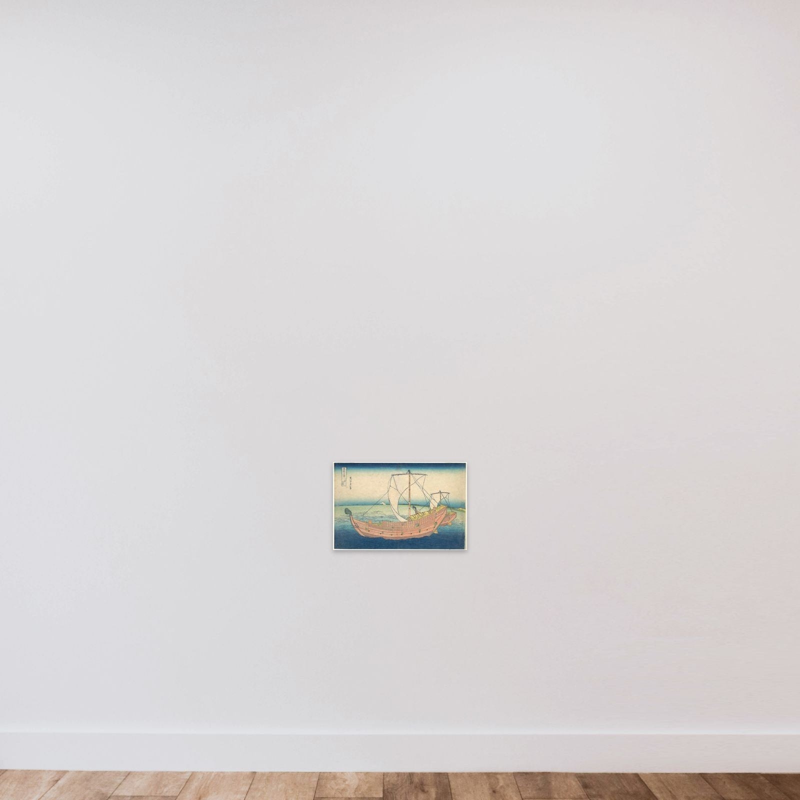 At Sea off Kazusa (Kazusa no kairo), from the series Thirty-six Views of Mount Fuji (Fugaku sanjūrokkei) unframed — shown to scale