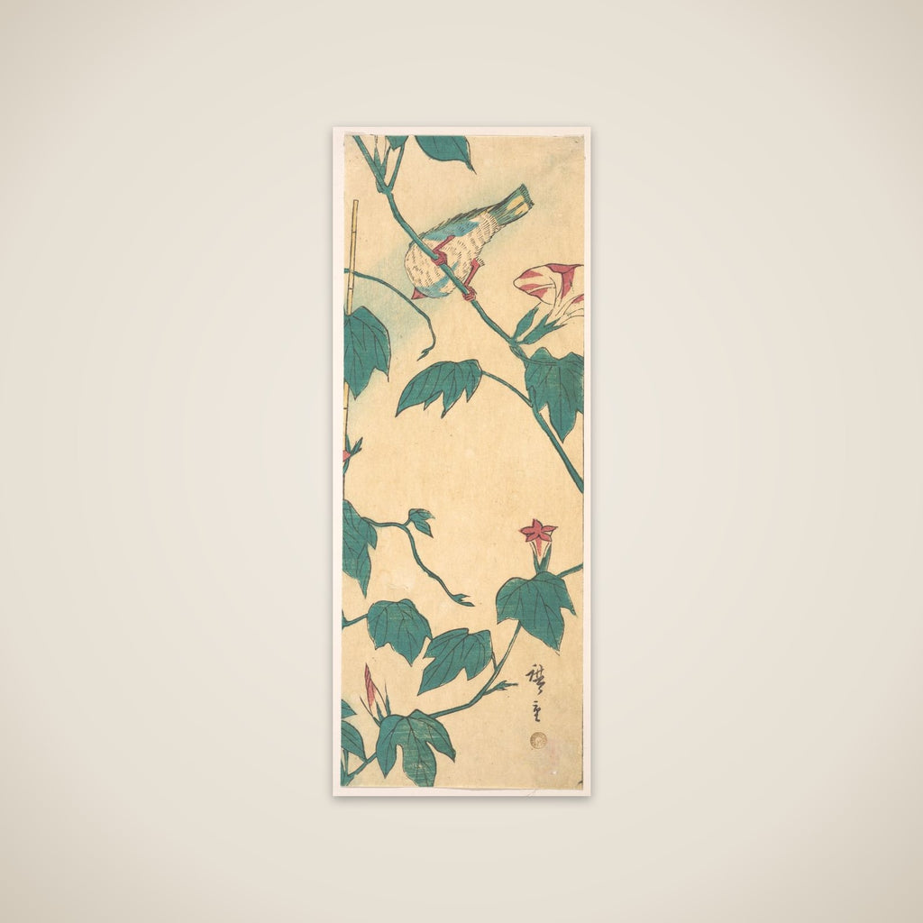 Morning Glories and Bird unframed print