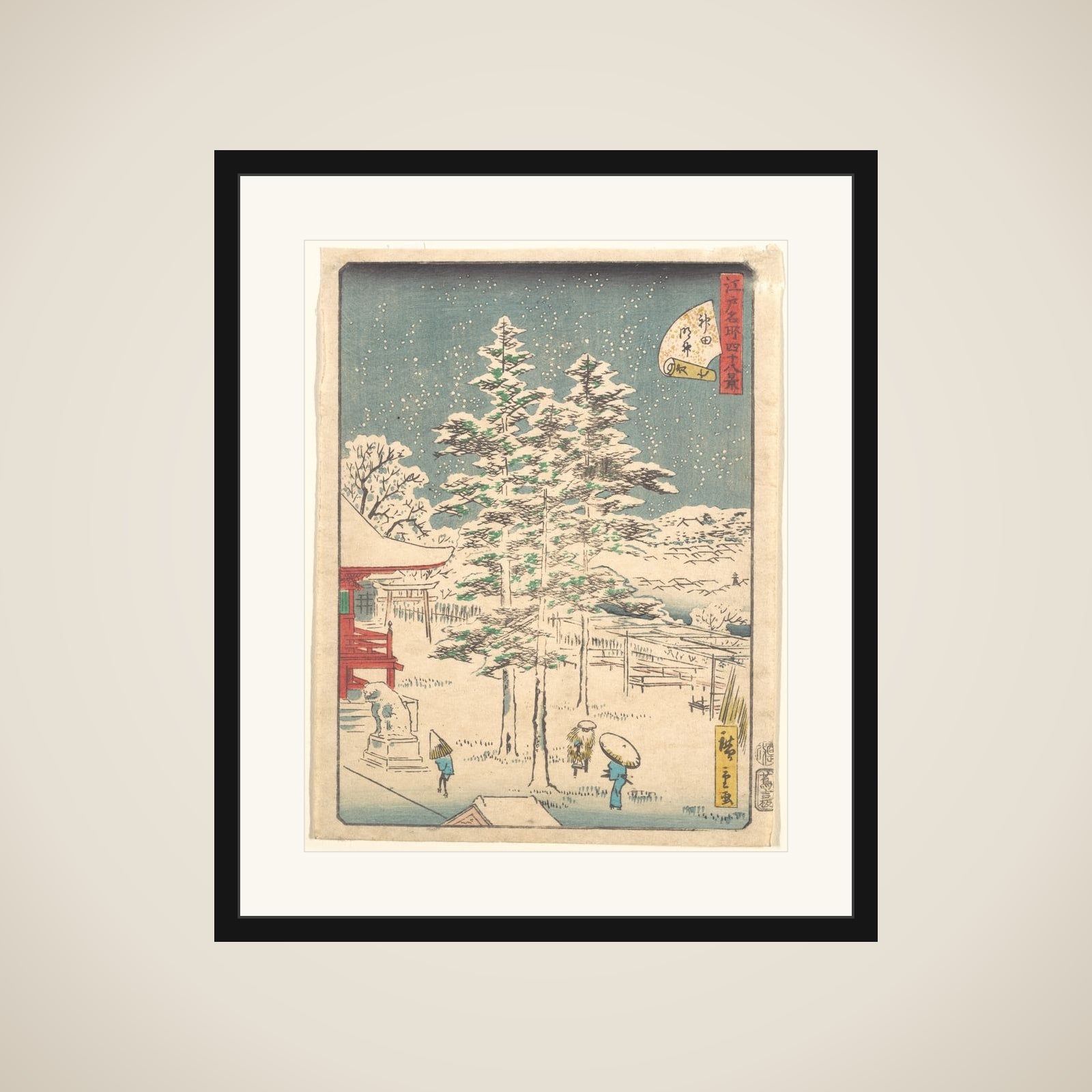 Kanda Temple Snow framed