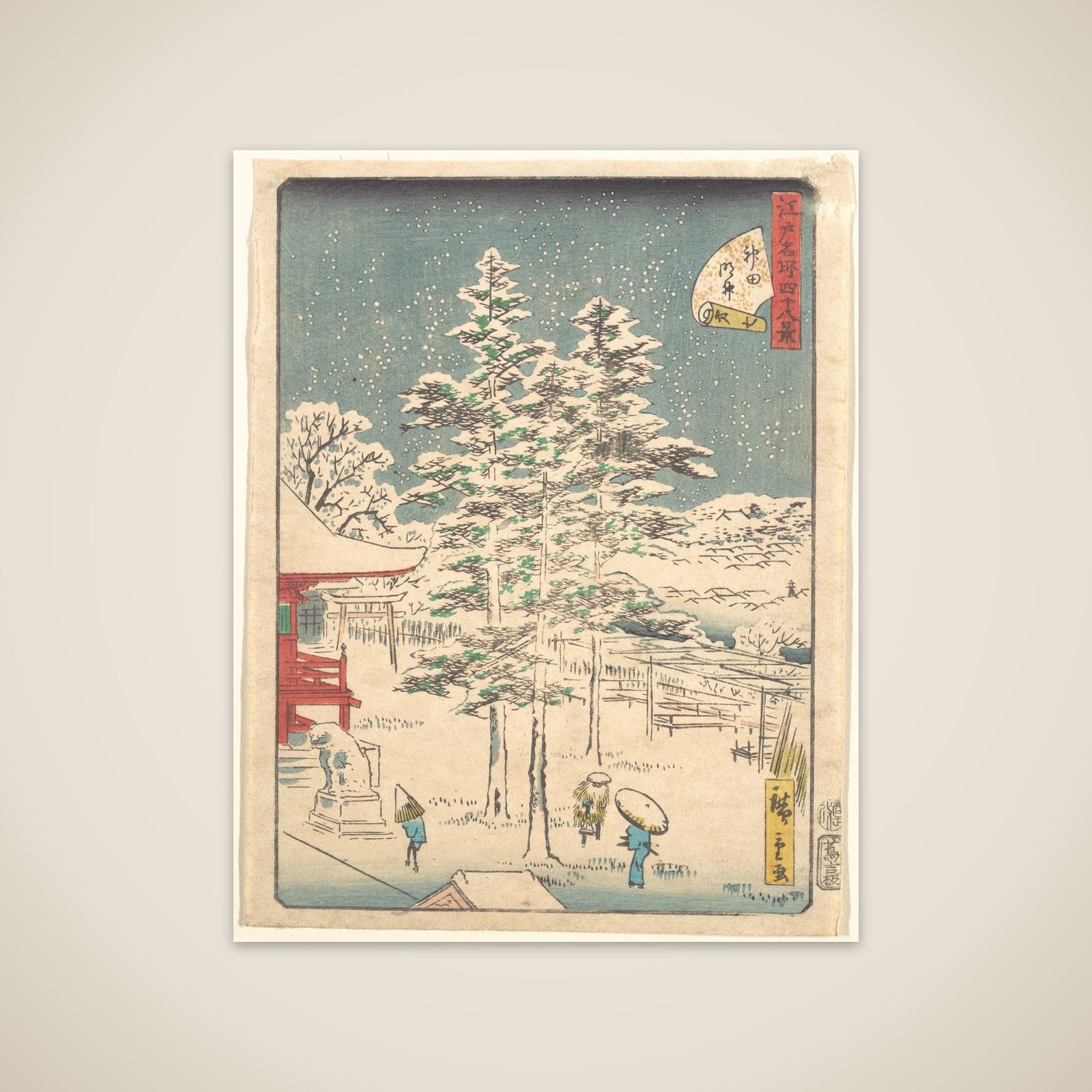 Kanda Temple Snow unframed print