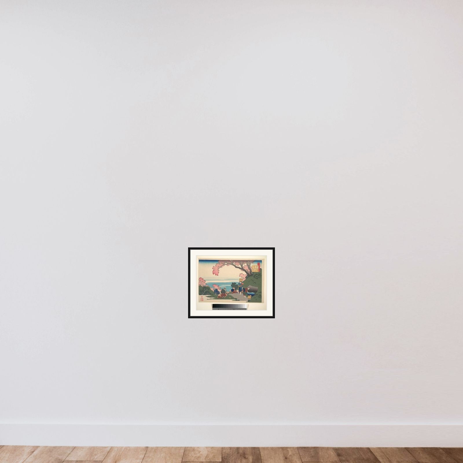 Poem by Gon-chūnagon Masafusa (Ōe no Masafusa), from the series One Hundred Poems Explained by the Nurse (Hyakunin isshu uba ga etoki) framed — shown to scale