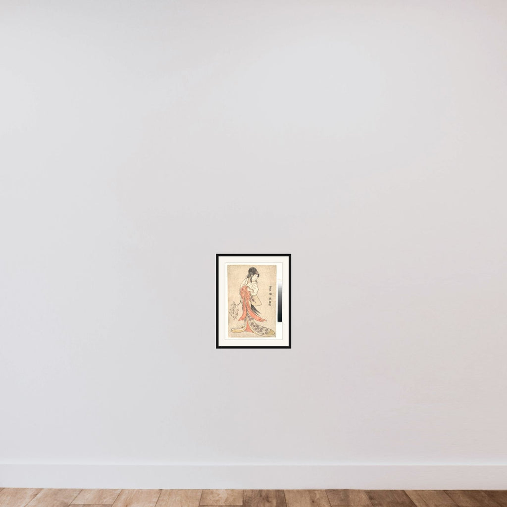 Kabuki Actor Segawa Kikunojō III in a Mad Female Role framed — shown to scale