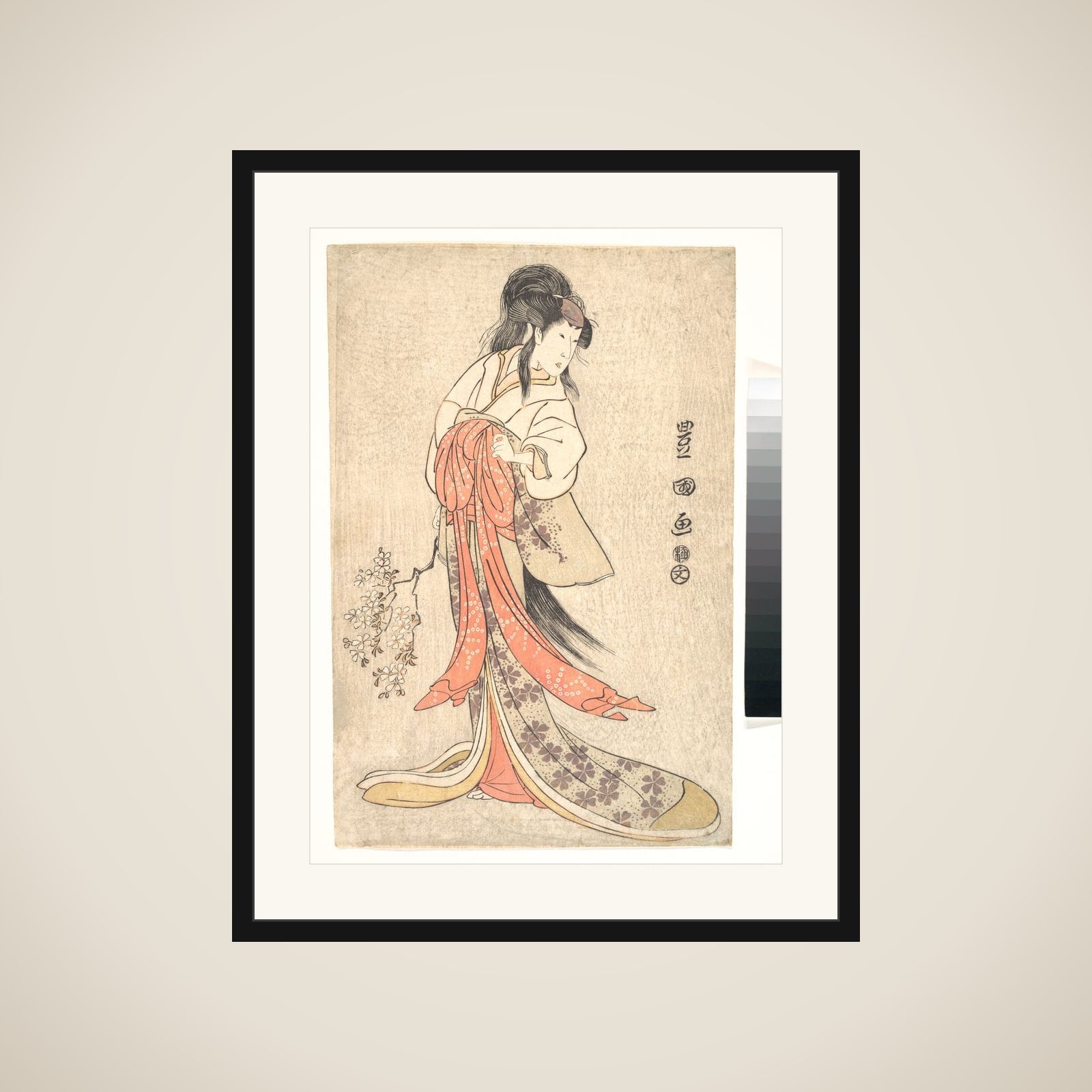 Kabuki Actor Segawa Kikunojō III in a Mad Female Role framed