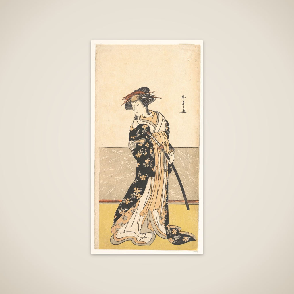 The Actor Nakamura Rikō, as a Courtesan with a Sword unframed print
