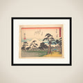 東海道五十三次　吉原　左リ富士ノ縄手 framed
