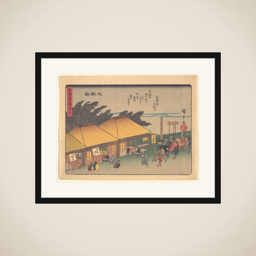 Chiryūshuku, from the series The Fifty-three Stations of the Tōkaidō Road framed