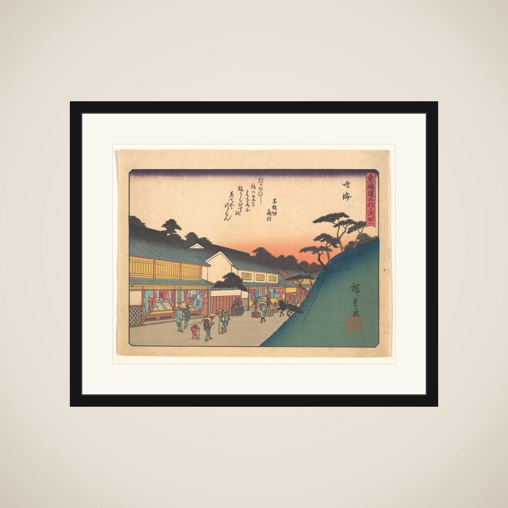 Narumi, from the series The Fifty-three Stations of the Tōkaidō Road framed
