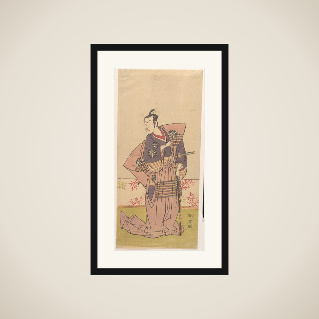 The Actor Matsumoto Koshiro 2nd as a Samurai framed