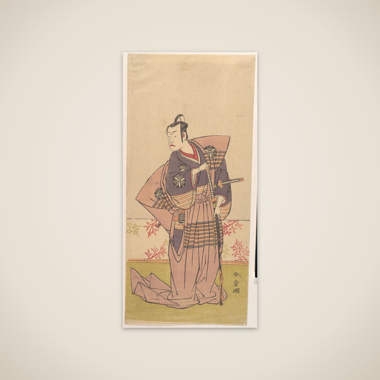 The Actor Matsumoto Koshiro 2nd as a Samurai unframed print
