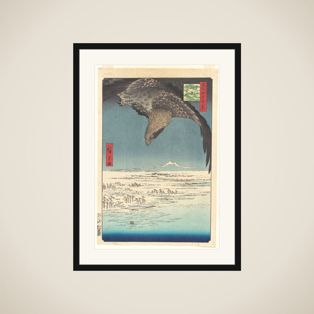 “Jūmantsubo Plain at Fukagawa Susaki,” from the series One Hundred Famous Views of Edo framed