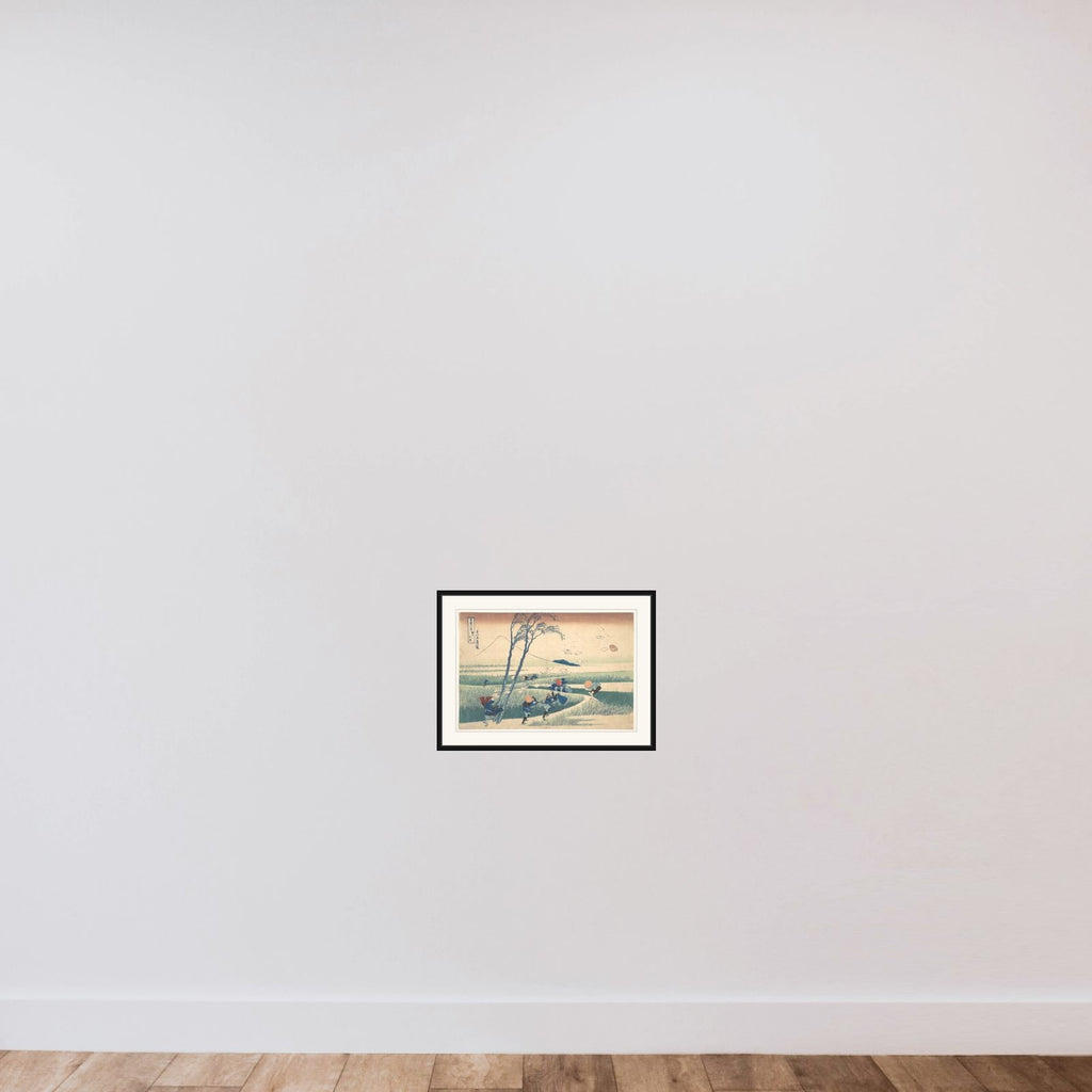 Ejiri in Suruga Province (Sunshū Ejiri), from the series Thirty-six Views of Mount Fuji (Fugaku sanjūrokkei) framed — shown to scale