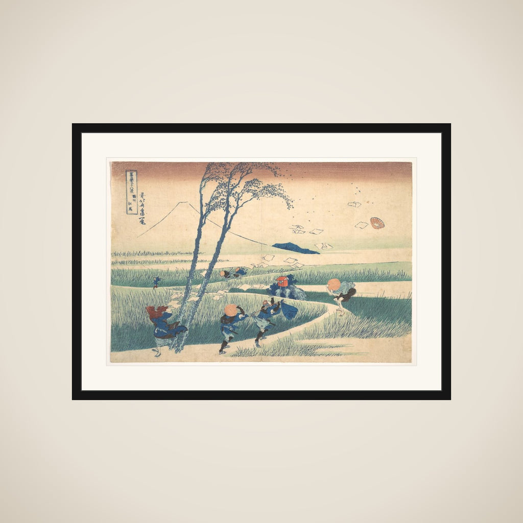 Ejiri in Suruga Province (Sunshū Ejiri), from the series Thirty-six Views of Mount Fuji (Fugaku sanjūrokkei) framed