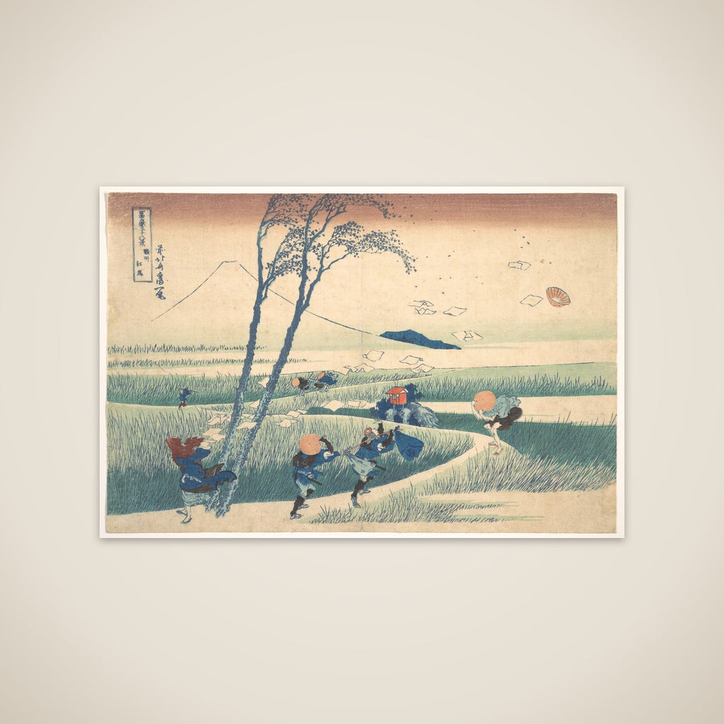 Ejiri in Suruga Province (Sunshū Ejiri), from the series Thirty-six Views of Mount Fuji (Fugaku sanjūrokkei) unframed print