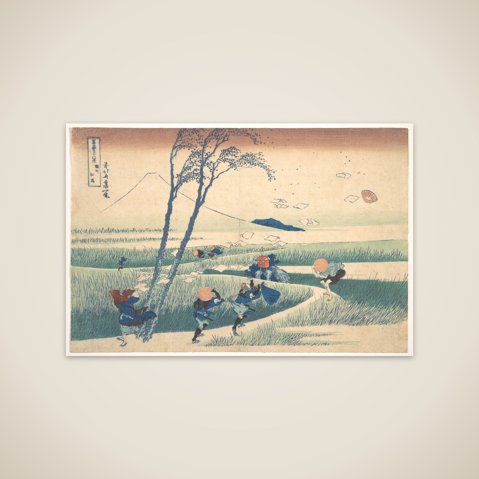 Ejiri in Suruga Province (Sunshū Ejiri), from the series Thirty-six Views of Mount Fuji (Fugaku sanjūrokkei) unframed print