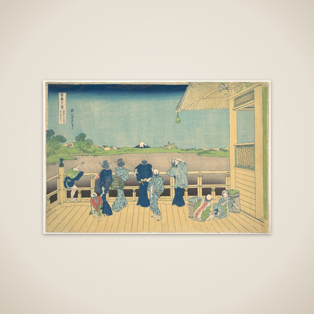 Sazai Hall at the Temple of the Five Hundred Arhats (Gohyaku Rakanji Sazaidō), from the series Thirty-six Views of Mount Fuji (Fugaku sanjūrokkei) unframed print