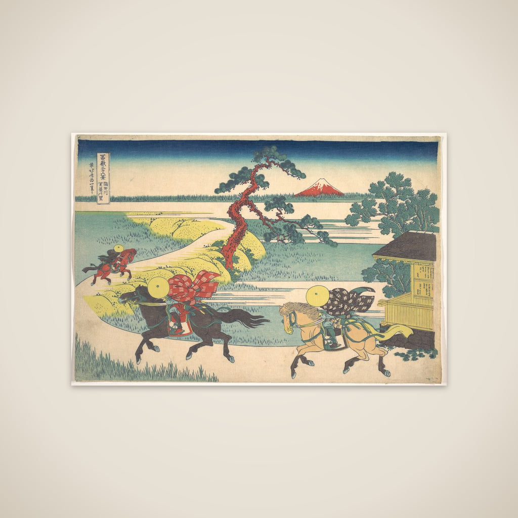 Sekiya Village on the Sumida River (Sumidagawa Sekiya no sato), from the series Thirty-six Views of Mount Fuji (Fugaku sanjūrokkei) unframed print