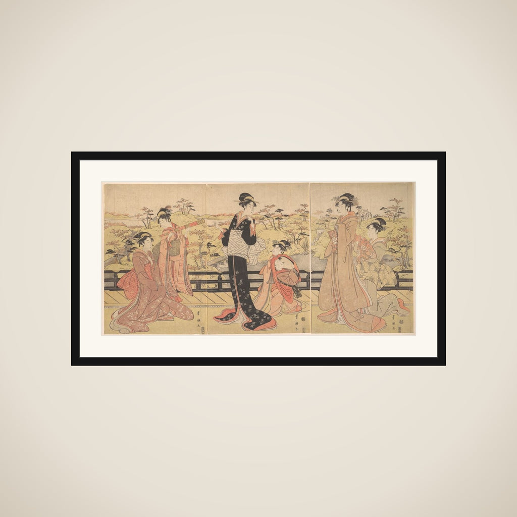 Women on a Veranda framed