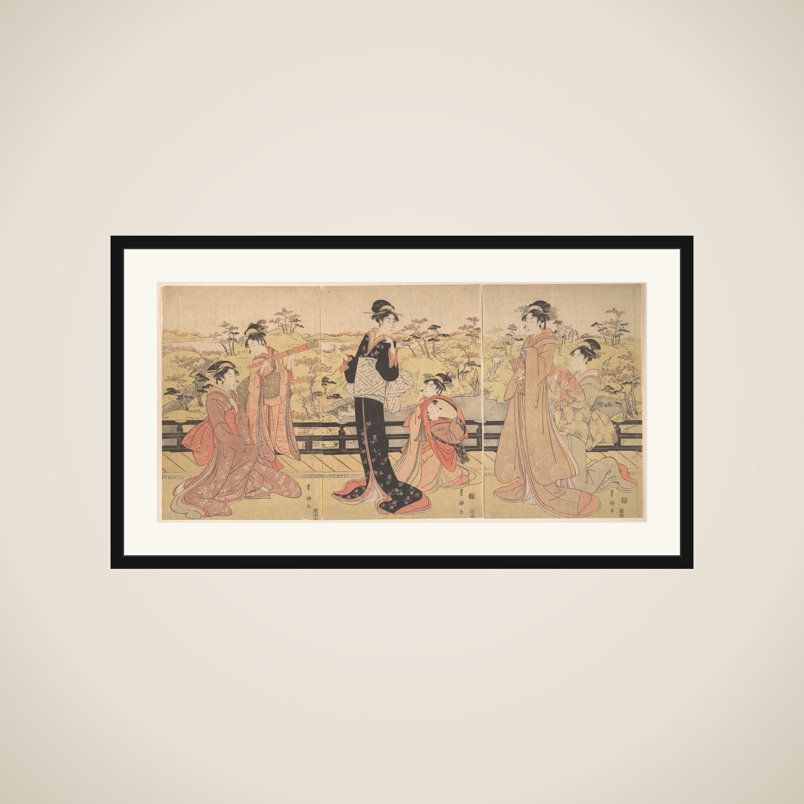 Women on a Veranda framed