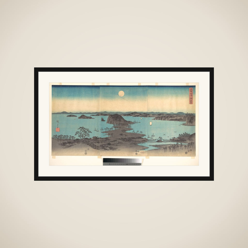 Full Moon at Kanazawa, Province of Musashi framed