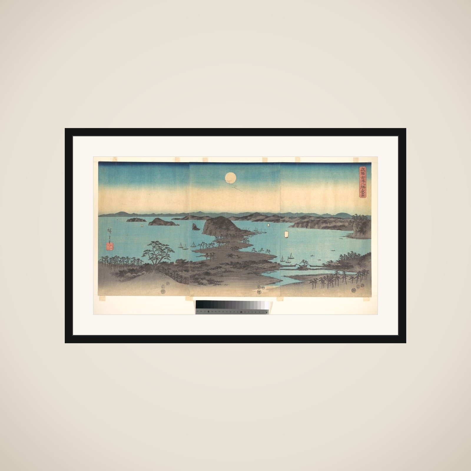 Full Moon at Kanazawa, Province of Musashi framed
