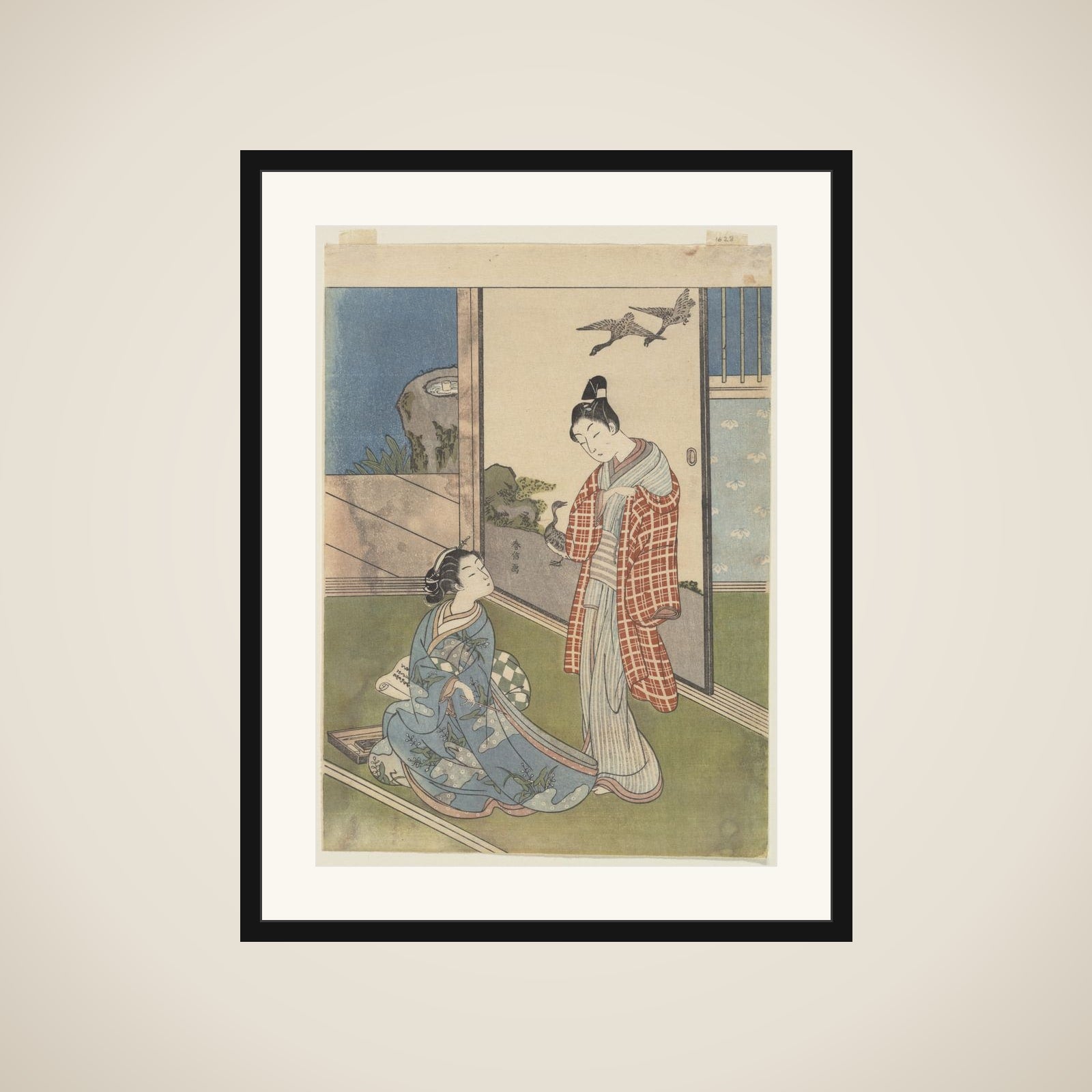 A Girl Writing a Letter framed