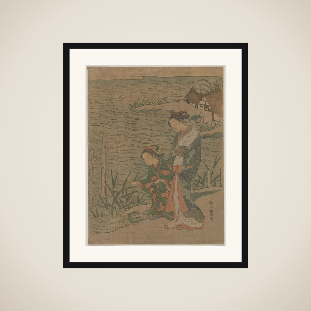 Two Young Ladies at the Shore framed