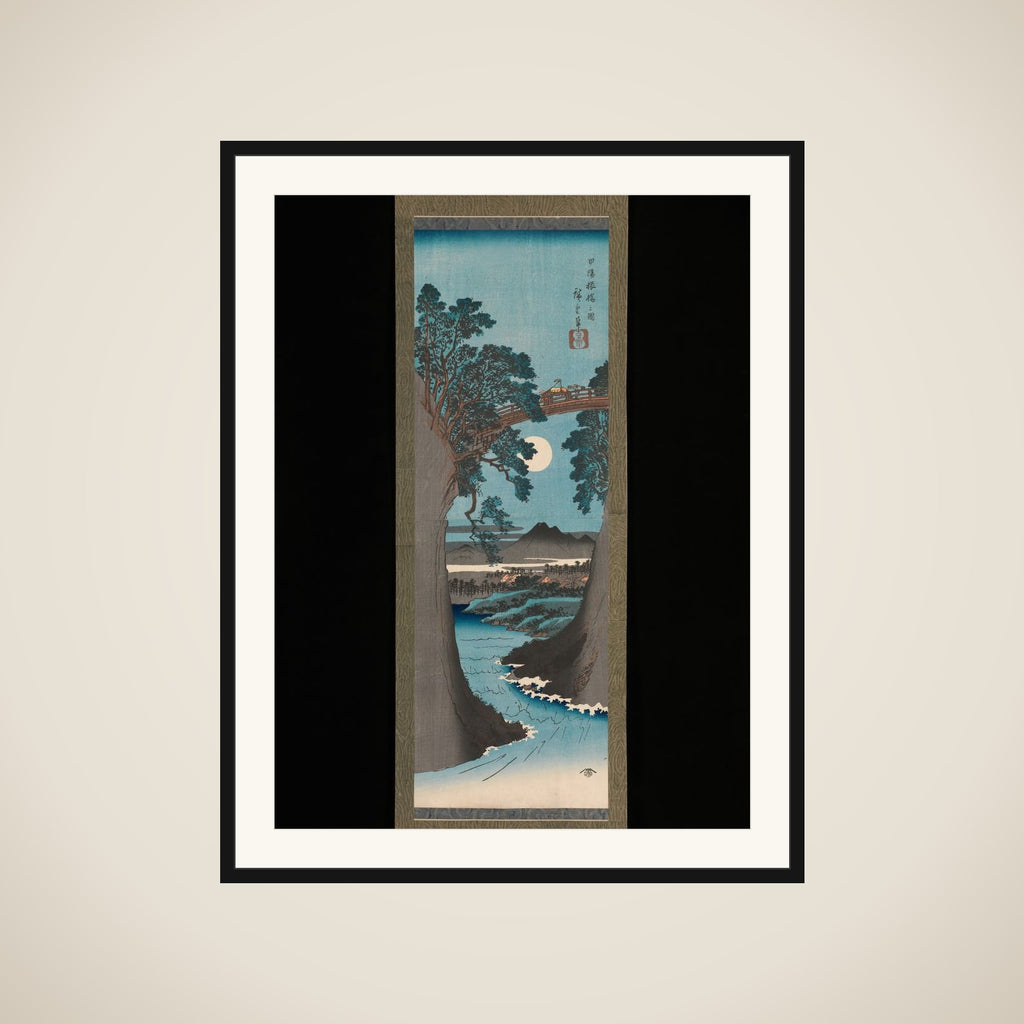 The Monkey Bridge in Kai Province (Kōyō Saruhashi no zu) framed