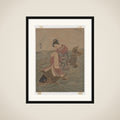 Young Woman Riding a Carp framed