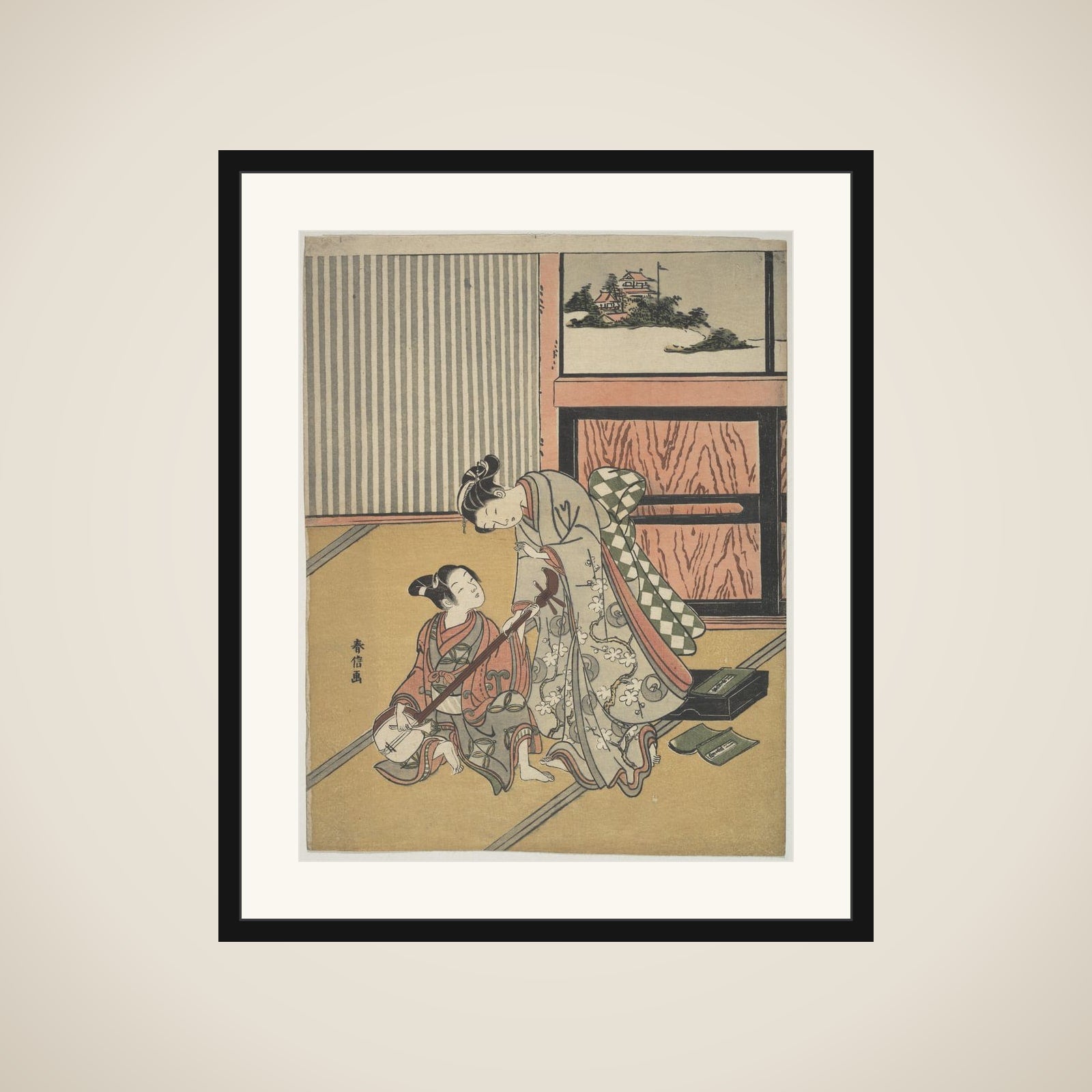 The Music Lesson framed