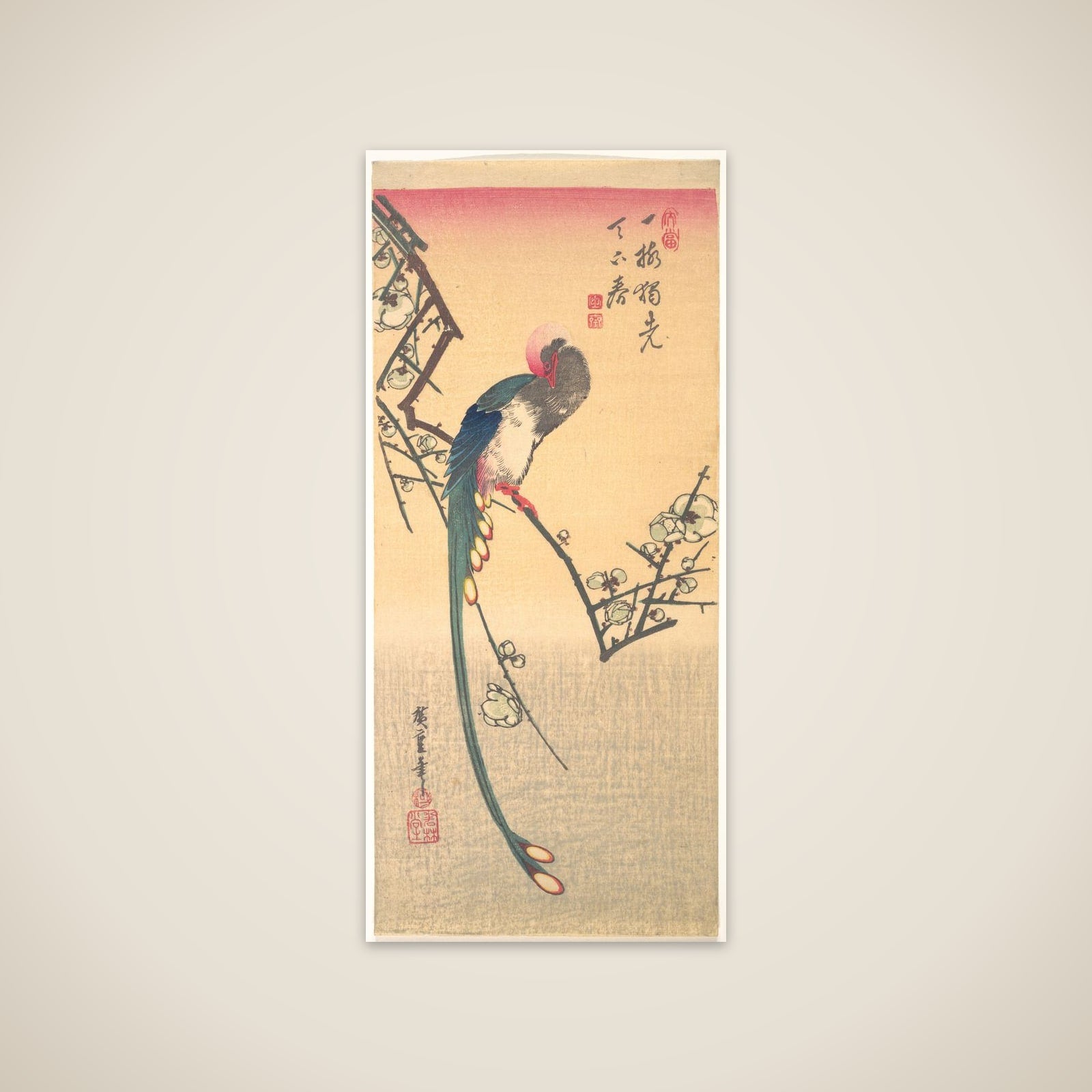 Bird on a Plum Branch unframed print