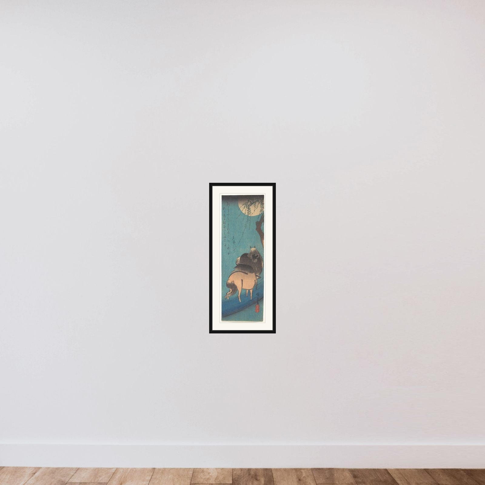 Two Horses Beneath the Moon framed — shown to scale