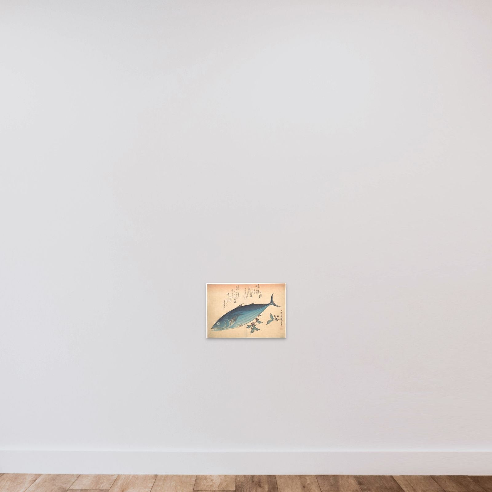 Katsuo Fish with Cherry Buds, from the series Uozukushi (Every Variety of Fish) unframed — shown to scale