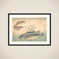 Aji Fish and Kuruma-ebi, from the series Uozukushi (Every Variety of Fish) framed