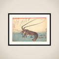 Ise-ebi and Shiba-ebi, from the series Uozukushi (Every Variety of Fish) framed