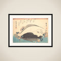 Hirame and Mebaru Fish with Cherry Blossoms, from the series Uozukushi (Every Variety of Fish) framed