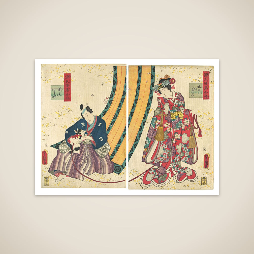 Parody of the Third Princess and Kashiwagi: “Chapter 50: A Hut in the Eastern Provinces” unframed print
