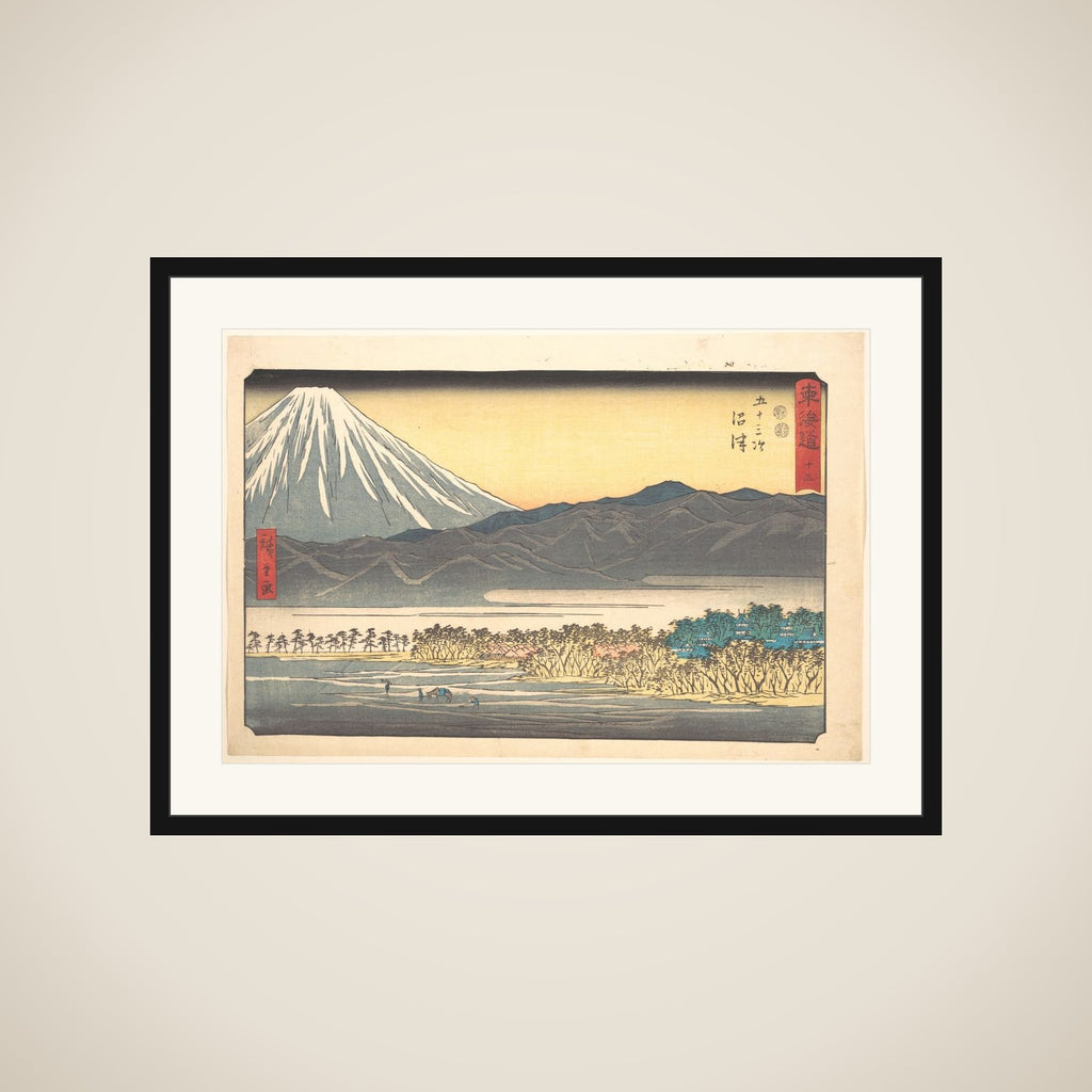 Numazu, Number 13, from the series Fifty-Three Stations of the Tōkaidō (Tōkaidō gojūsan tsugi) framed