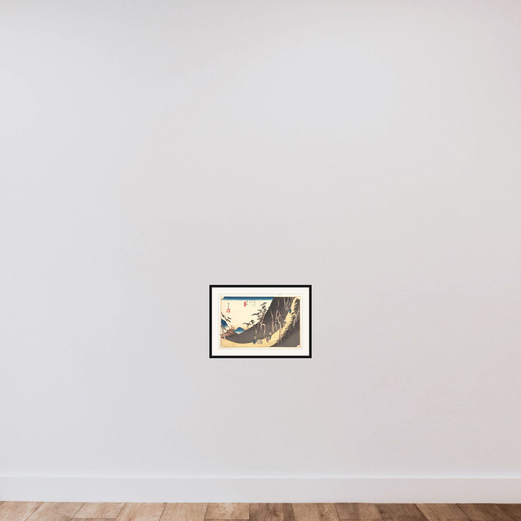 Station Twenty-six: Nissaka, Sayo no Nakayama, from the Fifty-three Stations of the Tokaido framed — shown to scale