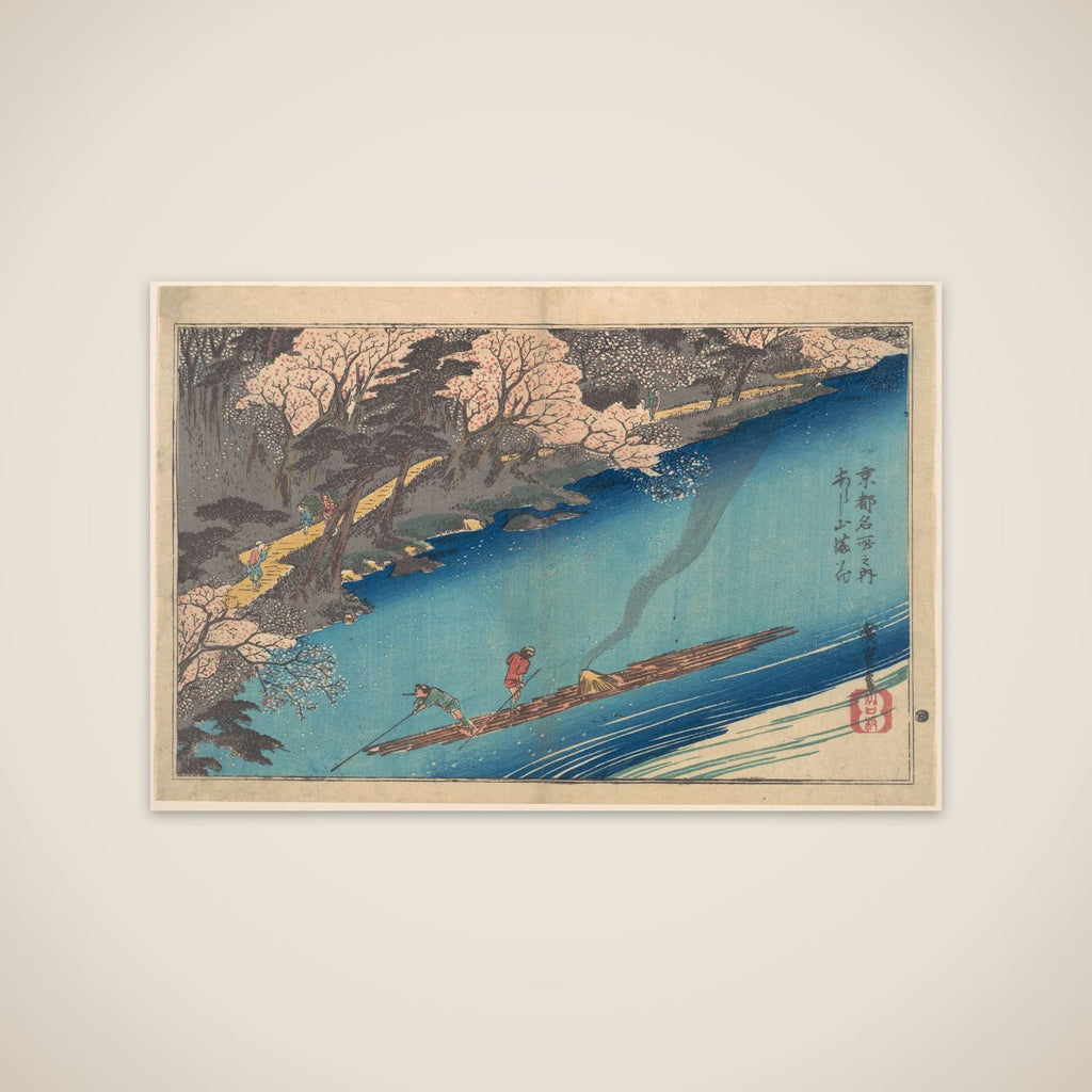 Full Blossom at Arashiyama on the Oi River unframed print