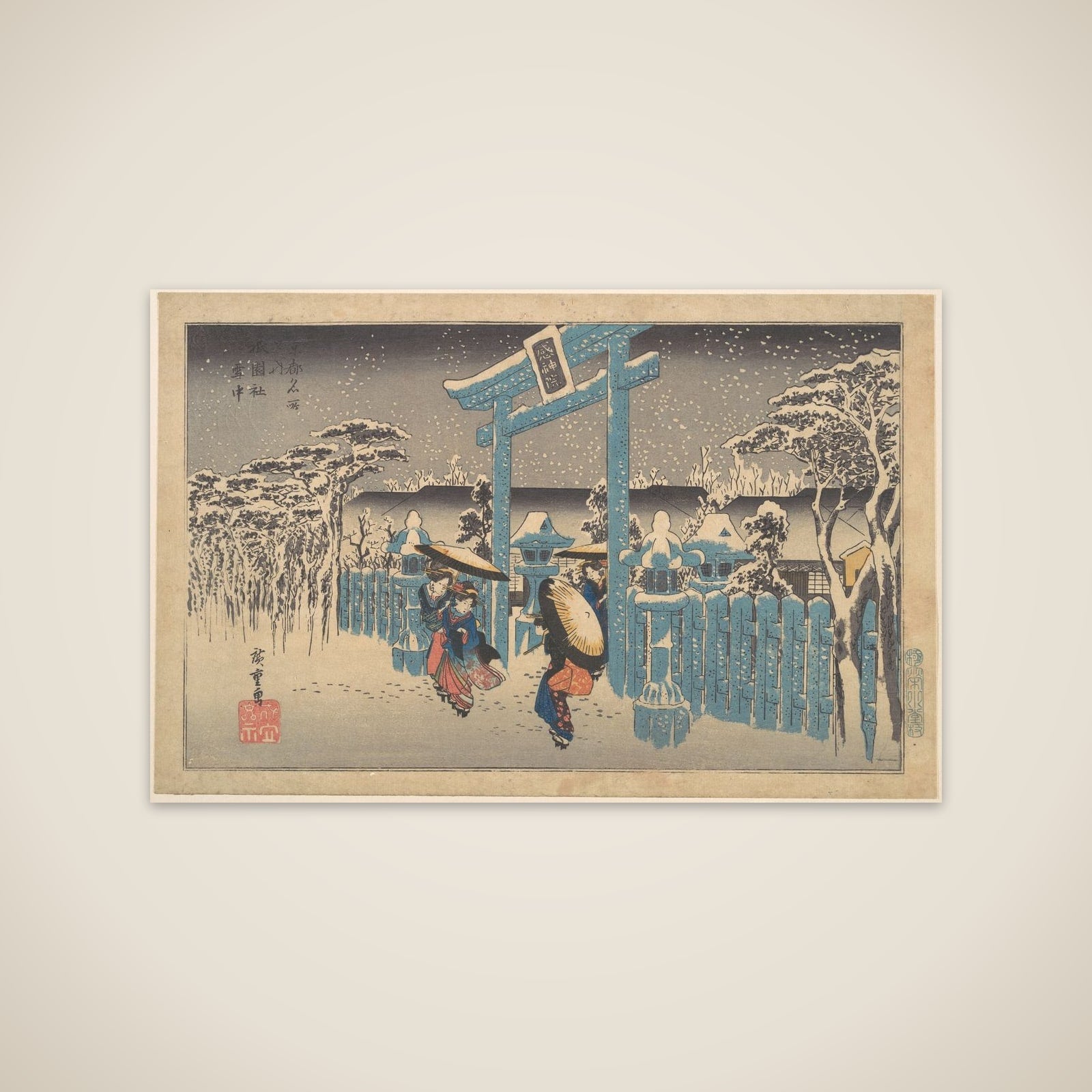 Gion Shrine in Snow unframed print