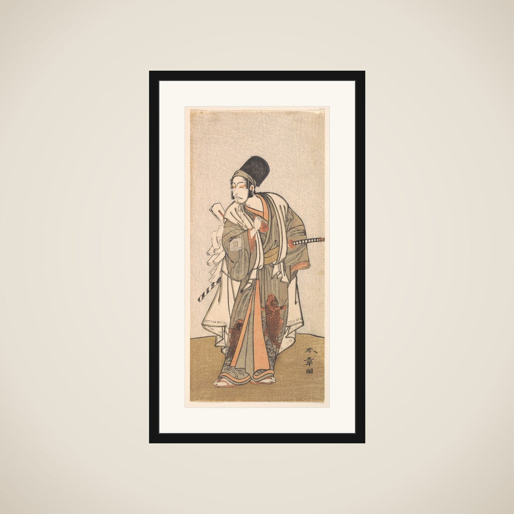Standing figure of an actor of the Ichikawa family, probably Danjuro IV framed